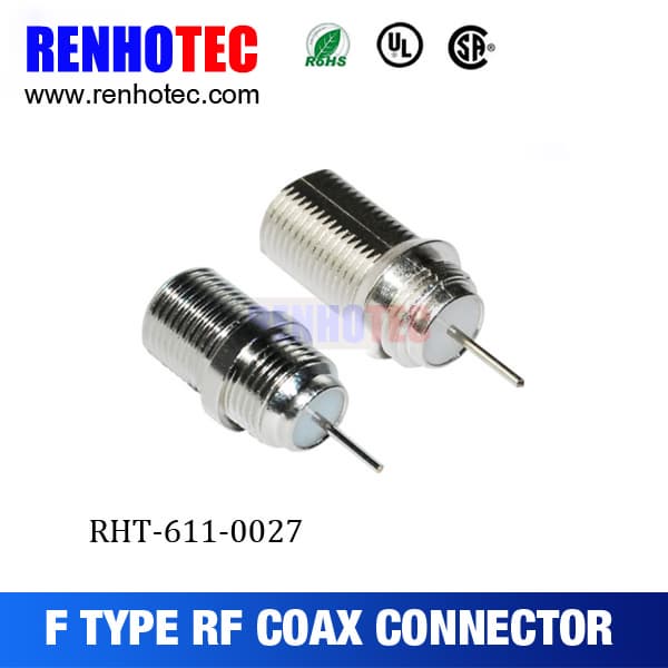 75 ohm F Male Circular Connector RF Electrical Coaxial Wire